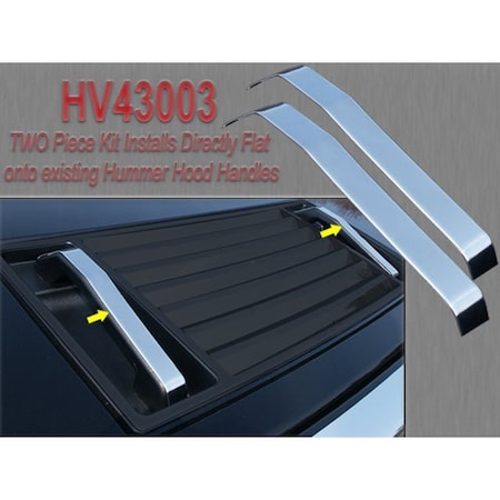 Qaa Stainless Steel Hood Handle Accent 2Pc Fits 2003-2009 Hummer H2 HV43003